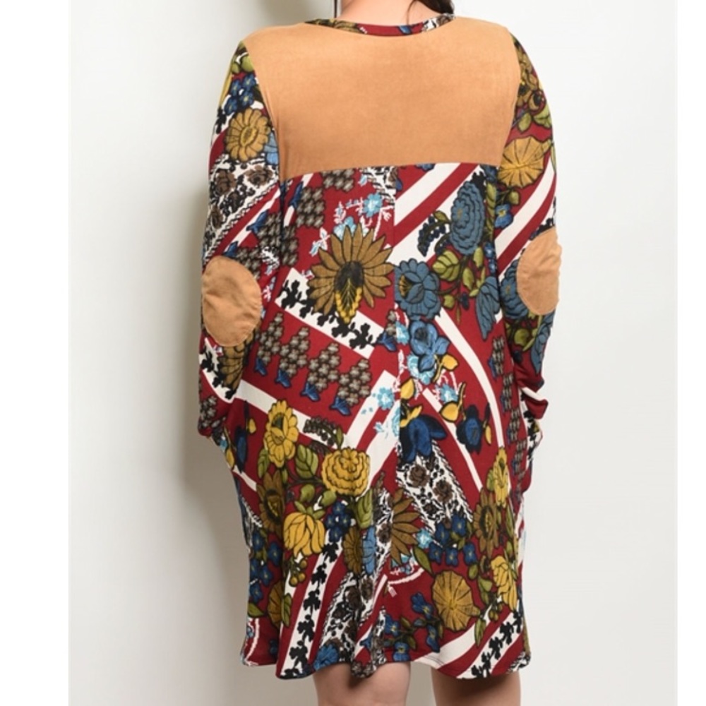 ➕Trendy Elbow Patch Tunic Dress - Picture 2 of 2